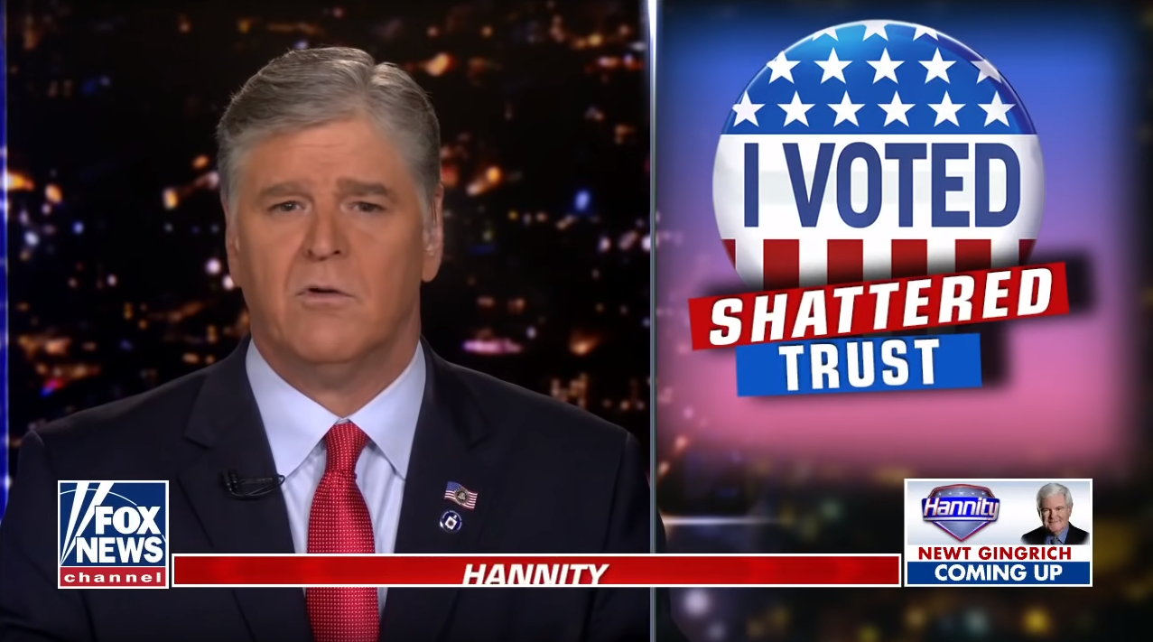 Sean Hannity présente son émission sur Fox News