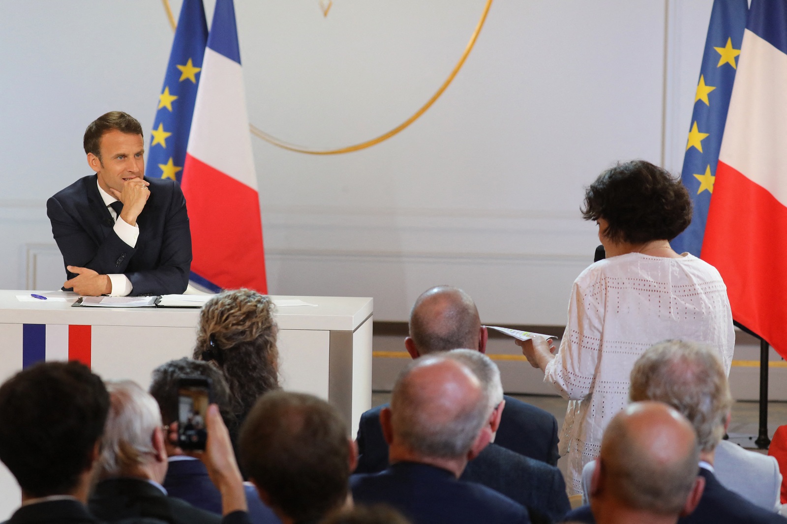 Emmanuel Macron lors d'une conférence de presse.